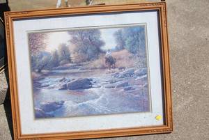 lot 423 image: framed print of a river lonely nigh...