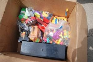 lot 445 image: (2) Boxes of toys ranging from baby...