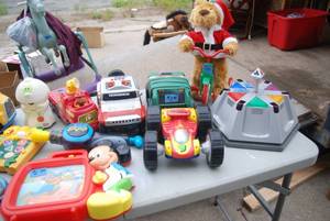 lot 453 image: (2) Boxes of toys ranging from baby...