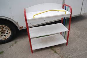 lot 460 image: White Baby Changing Table with mult...