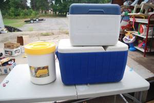 lot 484 image: (2) functional coolers and a minnow...