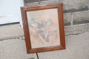 lot 499 image: (2) Home Interiors framed deer prin...