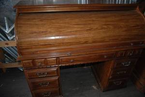 lot 522 image: Secretary Roll Top Desk, 4 and a ha...