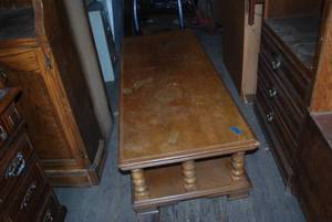 lot 525 image: Massive coffee table, vintage, buil...