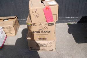 lot 550 image: 3 boxes of shoes, mostly mens sizes...