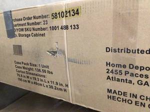 lot 3 image: Husky Ready-to-Assemble 24-Gauge Steel Freestanding Garage Cabinet in Black (36 in. W x 72 in. H x 18 in. D) - Open Box- Review all pictures