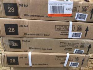 lot 8 image: Lot of 4 Umbrella Base - Various Models and Colors 26 LB - Review all pictures - Customer Returns