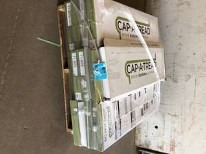 lot 15 image: Cap A Thread Trail OakGeorgia Clay 47 in. Length x 12-18 in. W x 1-1116 in. T Vinyl to Cover Stairs 1 in. Thick- 9 boxes - Review all pictures