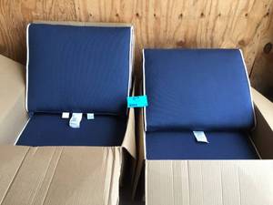 lot 16 image: Homes Decorators Collection 24 x 24 Sunbrella Spectrum Indigo Outdoor Lounge Chair Cushion - 2 Boxes - Review all pictures