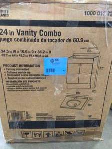 lot 47 image: Glacier Bay Nevada 24 in. W x 35 in. H x 17 in. D Bath Vanity in White with Vanity Top in White