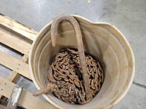 lot 705 image: J-Hook and Bucket of Log Chain - NO SHIPPING