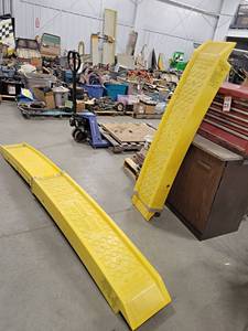 lot 709 image: Pair of Highland Ramparts Extendable 1000LB Capacity Poly Ramps - 12 Wide - Extends from 5 to 8 Long - NO SHIPPING
