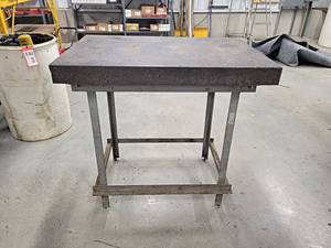 lot 715 image: DoAll Granit Surface Plate Table - Granite Slab is about 36 x 24 x 3 - NO SHIPPING