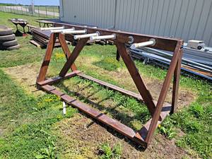 lot 907 image: Rolling Parts Rack - Maybe a painted parts drying rack - Overall about 96 x 42 x 50 - NO SHIPPING