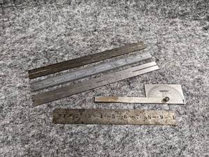 lot 533 image: General Tools No. 17 Angle Protractor and Assorted Metal Rulers