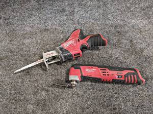 lot 570 image: Milwaukee M12 Hackzall - NO Battery and Milwaukee M12 Multi-Tool