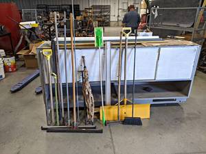 lot 587 image: Lot of Tools - Squeegee, Bars, Rolling magnet, Shovel and More - NO SHIPPING