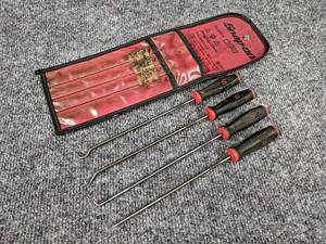 lot 591 image: SNAP-ON Red Instinct Soft Grip Miniature Long Awl Picks - Set of 4