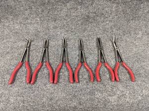 lot 638 image: Set of (6) Assorted MAC Tools Long Reach Needle Nose Pliers