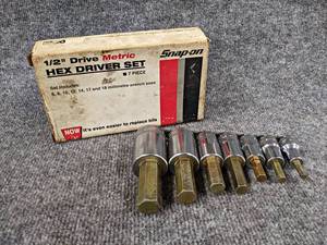 lot 672 image: SNAP-ON 12 Drive Metric Hex Driver Kit - Up to 18mm - In Original Box