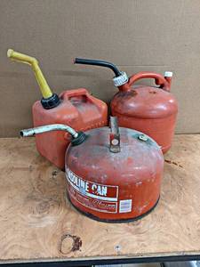 lot 768 image: Lot of (3) Fuel Cans - Some have fuel in them - NO SHIPPING