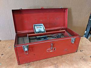 lot 806 image: PROTO Metal Toolbox, Milwaukee Drill, Staplers and Staples