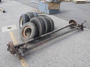 lot 887 image: Pair of 90 Axles w 8-Tires - Please Inspect - NO SHIPPING