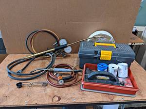 lot 939 image: Lot of Torches, Manifold, Tool Box, and More - NO SHIPPING