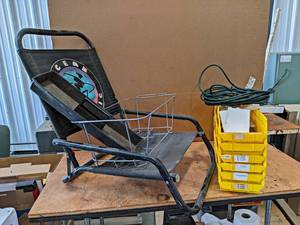 lot 940 image: Beach Chair, Parts Bins, Extension Cords, and More - NO SHIPPING