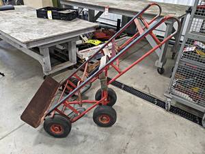 lot 944 image: WICO Four-Wheeled Appliance Cart with Pneumatic Wheels - Measures about 48 x 30 x 48 - NO SHIPPING