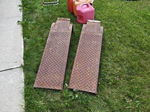 lot 957 image: Lot of (2) Steel Ramps - Measures About 50 x 13 x 10 - NO SHIPPING