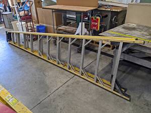 lot 970 image: 12 Fiberglass Ladder - Measures 12 x 34 x 6 at widest point - NO SHIPPING