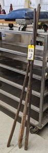 lot 879 image: Lot of (3) Solid Steel Pry Bars - Longest is 61 - NO SHIPPING