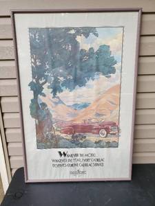 lot 12 image: Framed Cadillac print