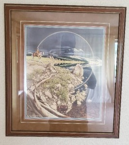 lot 5 image: Framed Bev Doolittle print