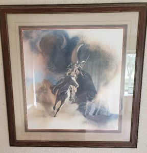 lot 7 image: Framed Bev Doolittle print