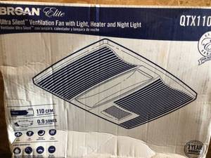 Broan-NuTone QT Series 110 CFM Ceiling Bathroom Heater Exhaust Fan with Light and Nightlight