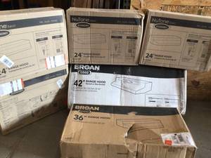 Lot of assorted Range Hood Fans open box various models and conditions