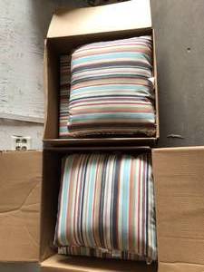 Lot of 2 Hampton Bay 24 in. x 22 in. 2-Piece Russet Stripe Deep Seating Outdoor Lounge Chair Cushion