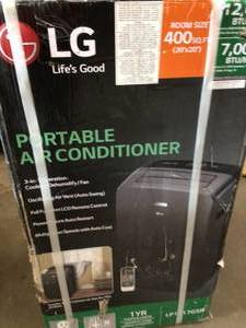 LG Electronics 12000 BTU (7800 BTU DOE) Portable Air Conditioner with Remote Control in Graphite Gray for Rooms up to 400 sq. ft.