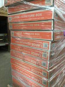Pallet with The Home Depot Heavy-Duty Large Adjustable TV and Picture Moving Box with Handles not used