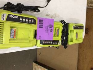 Lot of 3 40v  Ryobi Chargers  used customer returns