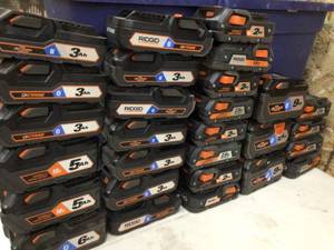 Lot of assorted Ridgid Batteries used not tested customer returns see pictures