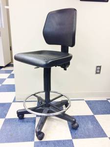 MSRP $600 High Quality Heavy Duty Extended Height Industrial Multipositional Ergonomic Polyurethane Comfort &amp Durability Drafting Laboratory Stool Chair - Excellent Condition