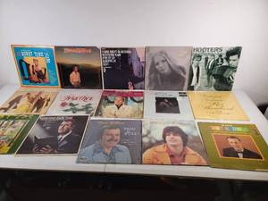 15 Varied Vintage Vinyl Records - Honky Tonk, Faith, Love, Blues, and Classic Rock