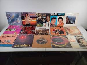 15 Assorted Vintage Vinyl Records-Classic K-Tell All Stars, The Doobie Brothers, Huey Lewis & The News, Frankie Avalon & Fabian nd More