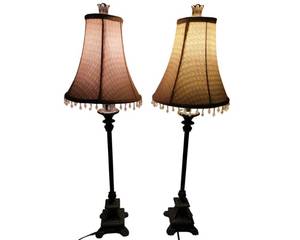 2 Beautiful Vintage Bronze Tuscan  31 Lamps