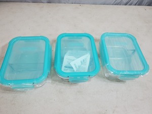 3 New Glass Pyrex Storage Containers