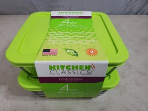 New Kitchen Classics 4 Piece Glass Food Storage Set