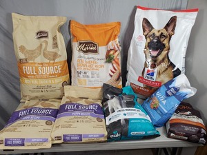 Large Lot of Assorted Dog Food